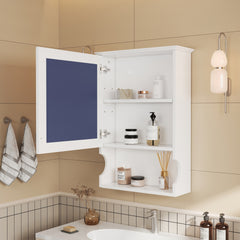 20'' Wall Mounted Bathroom Storage Cabinet with Mirror, Wall Mounted Home Storage with Door, Mirrored Wall Medicine Cabinet
