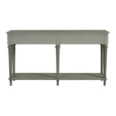 TREXM Entryway Table with 4 Drawers, Retro Console Table with Open Shelf for Entryways, Living Rooms, and Hallways (Grey Wash)