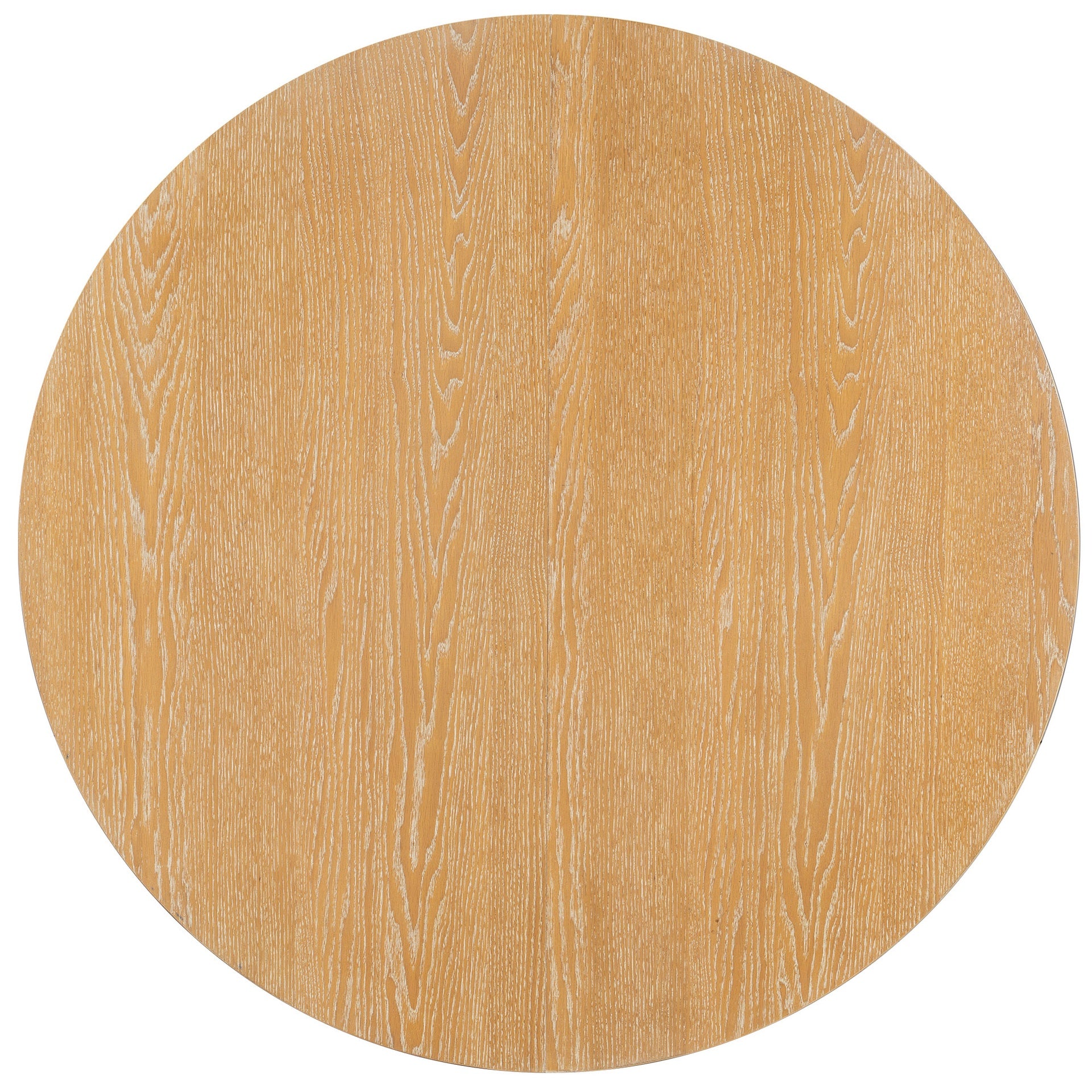 TREXM 5-Piece Retro Functional Dining Table Set Extendable Round Table and 4 Upholstered Chairs for Dining Room and Living Room (Natural)