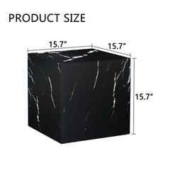 15.7*15.7*15.7 Inch Black Marble Texture MDF Coffee Table - Luxurious Design, Perfect Living Room Accent.Cube fashion texture design coffee table, suitable for various situations and scenes.