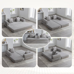 UNITED WE WIN Foldable and compressible sofa, featuring a sturdy metal frame, It allows you to freely create a personalized leisure area. A combination of modern metal and fabric for Small Spaces