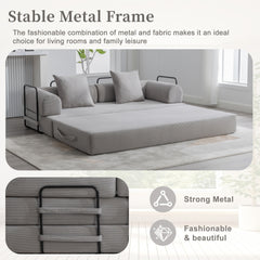 UNITED WE WIN Foldable and compressible sofa, featuring a sturdy metal frame, It allows you to freely create a personalized leisure area. A combination of modern metal and fabric for Small Spaces