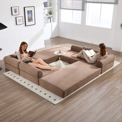 UNITED WE WIN convertible folding sofa bed, with fixed frame and pillow back handrail, cloud corduroy folding mattress sofa, folding memory foam bed in living room/dormitory/guest room/home office/apt