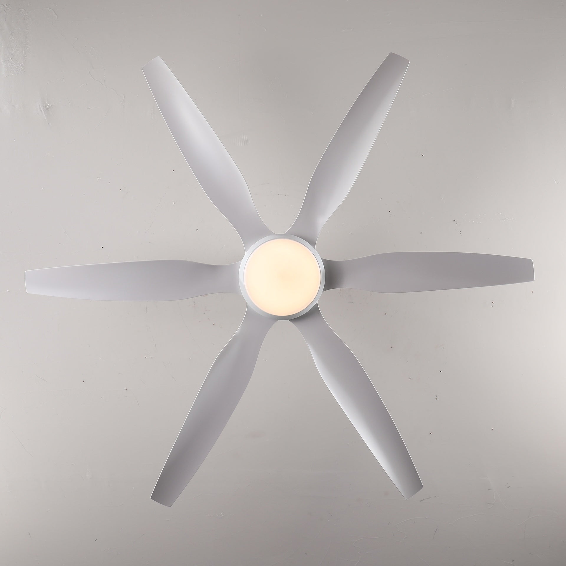 6 PCS ABS Blades  56 Ceiling Fan With Light Kit 3 Color LED Light Source, DC 6 Speed ,Remote Control Ceiling Fan  for Patio Living Room, Bedroom, Office,Indoor.(( White  )