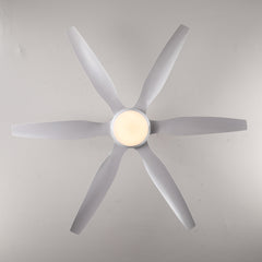 6 PCS ABS Blades  56 Ceiling Fan With Light Kit 3 Color LED Light Source, DC 6 Speed ,Remote Control Ceiling Fan  for Patio Living Room, Bedroom, Office,Indoor.(( White  )