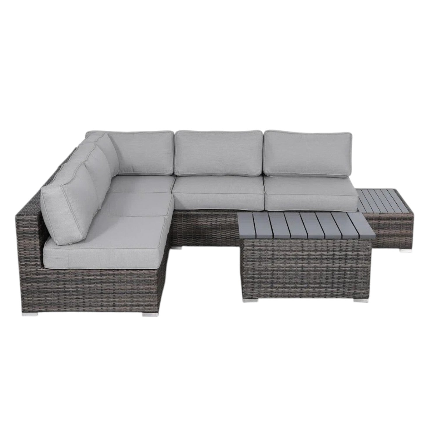 Fully Assembled 4-Person Wicker Patio Set with Cushions