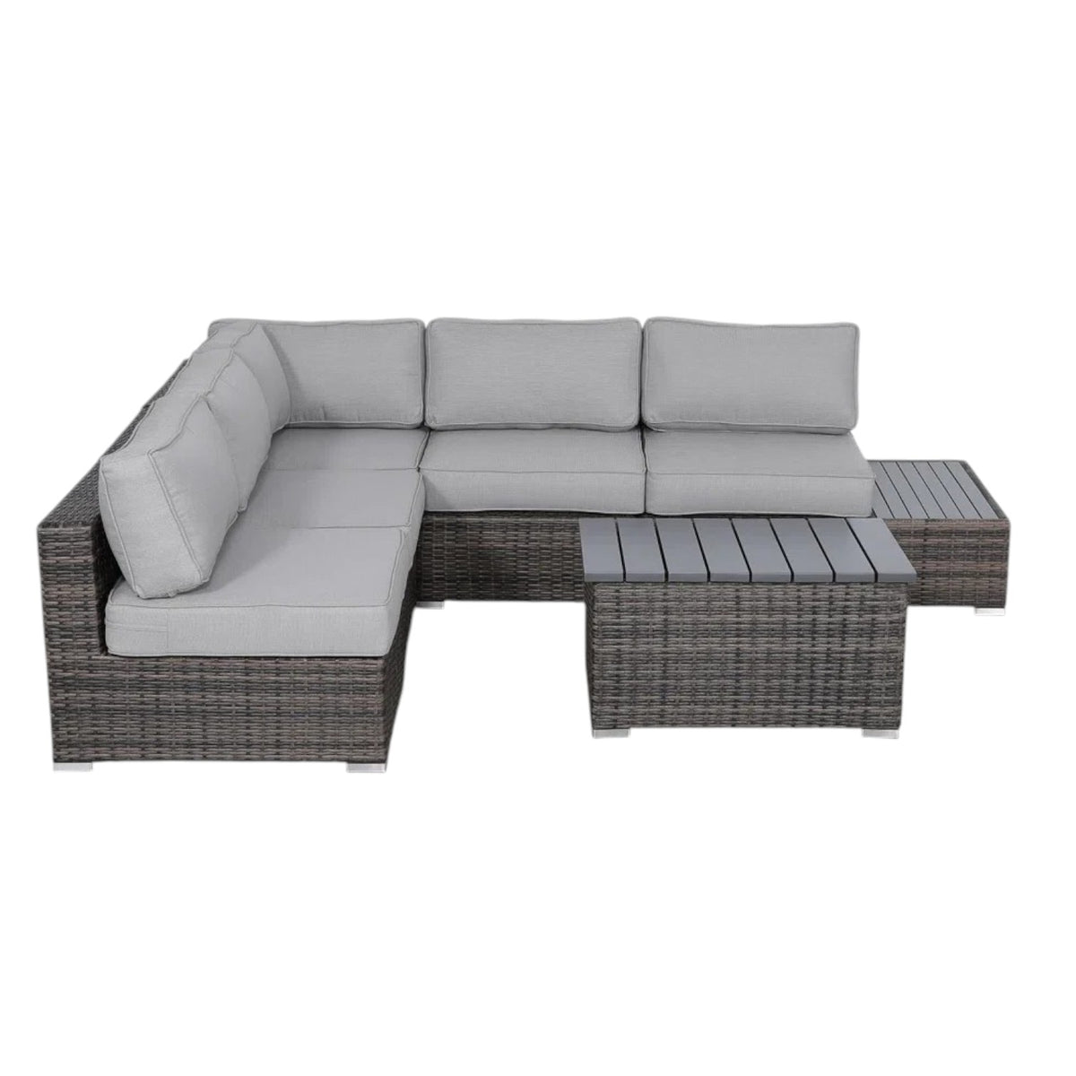 Fully Assembled 4-Person Wicker Patio Set with Cushions