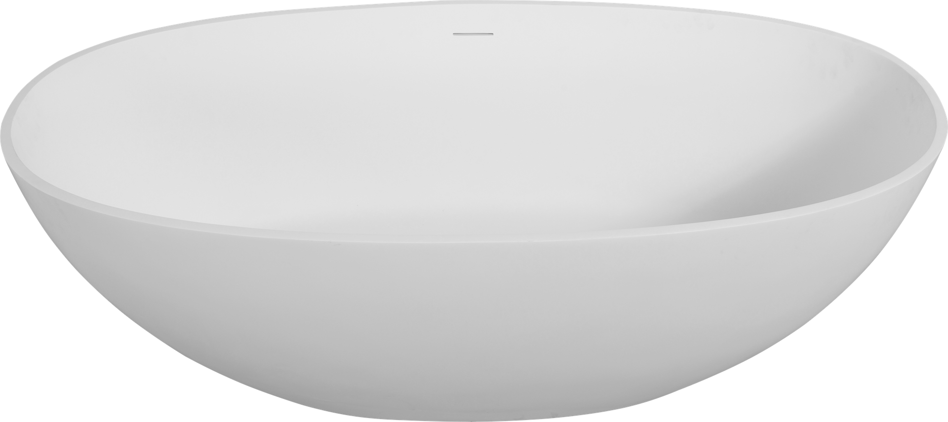 65" Freestanding Solid Surface Bathtub, Luxury Handcrafted Stone Resin Freestanding Soaking Bathtub with Overflow and Pop-up Drain, Matte White 24S06-65MW