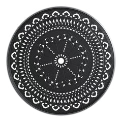 39.37-inch Cast Aluminum Patio Dining Table With Black Frame and Umbrella Hole