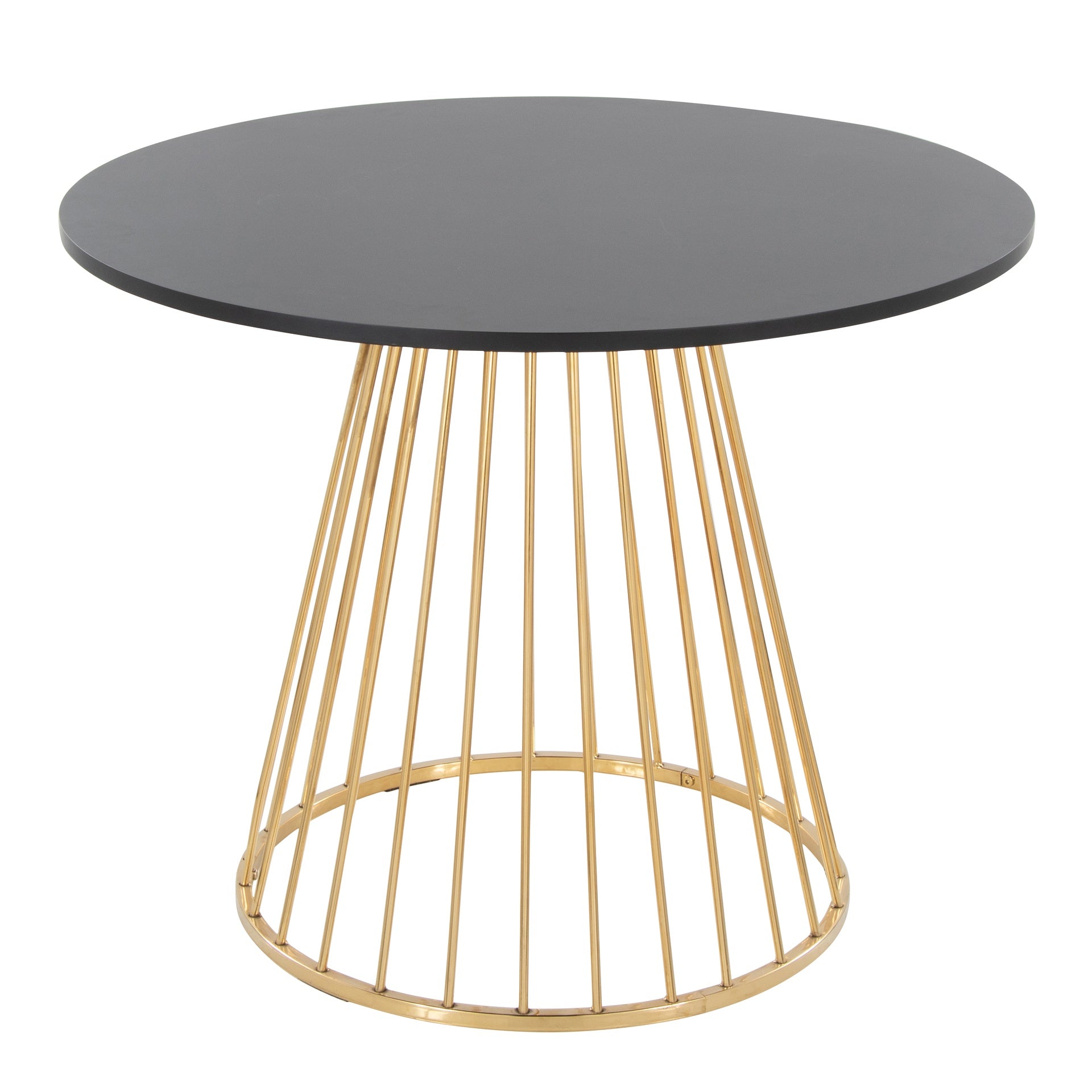 Canary Cosmo Contemporary Dining Table in Gold Metal and Black MDF by LumiSource