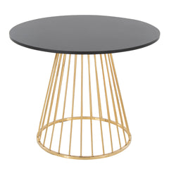 Canary Cosmo Contemporary Dining Table in Gold Metal and Black MDF by LumiSource