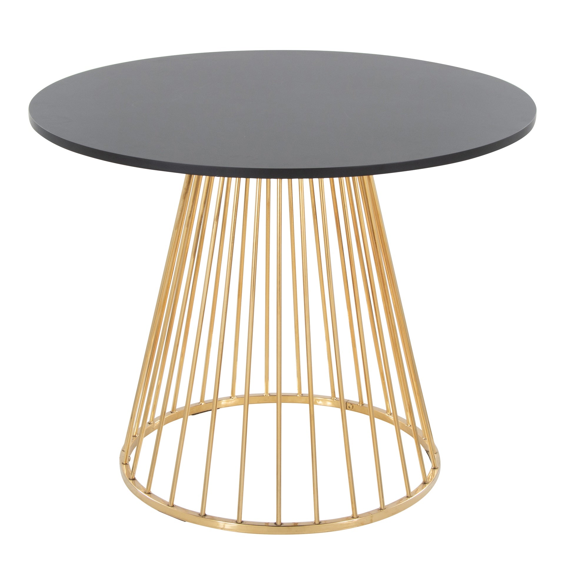 Canary Cosmo Contemporary Dining Table in Gold Metal and Black MDF by LumiSource