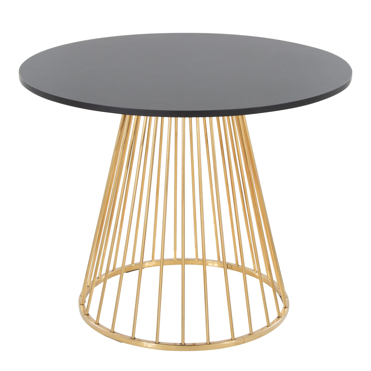Canary Cosmo Contemporary Dining Table in Gold Metal and Black MDF by LumiSource