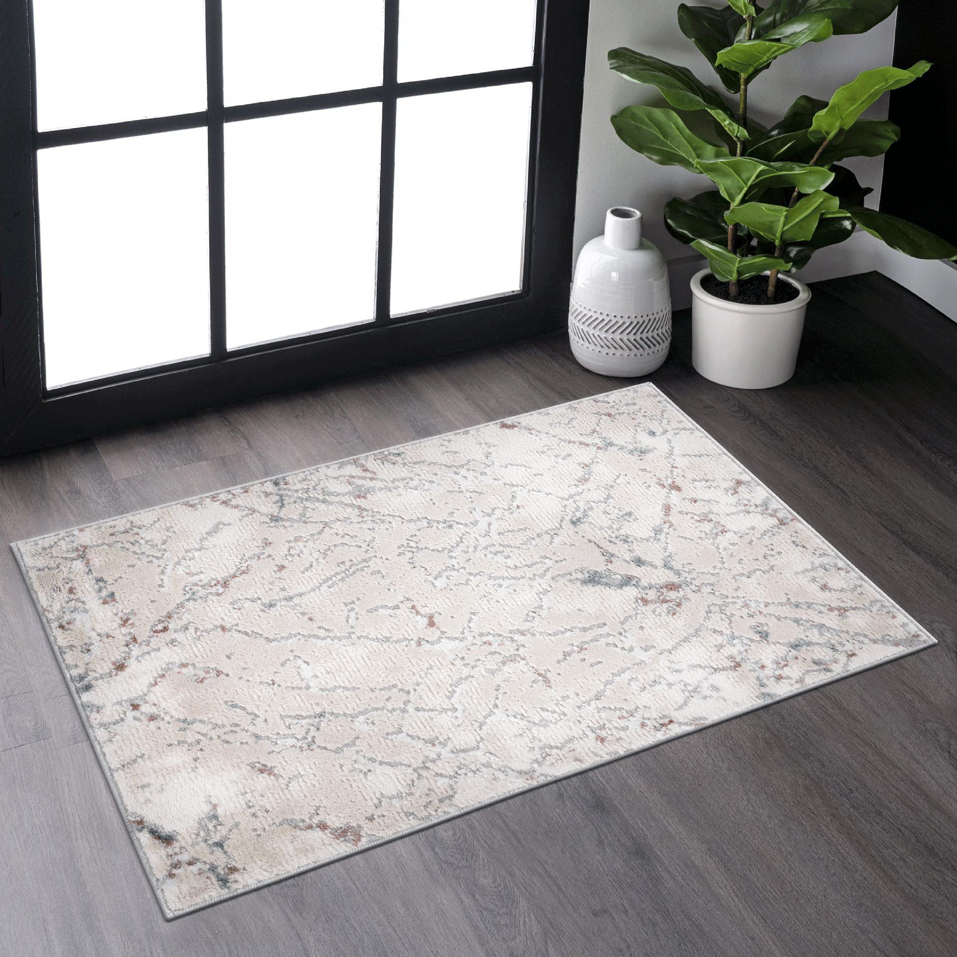MARFI Collection 2X3 Multi / Contemporary Doormat Rug