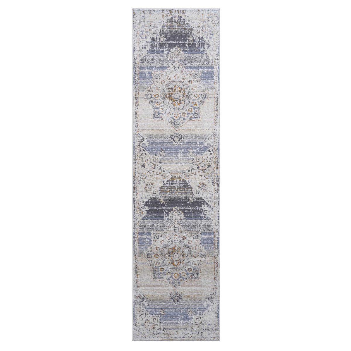 PAYAS Collection 2X8 Cream / Gold / Medallion Runner Rug