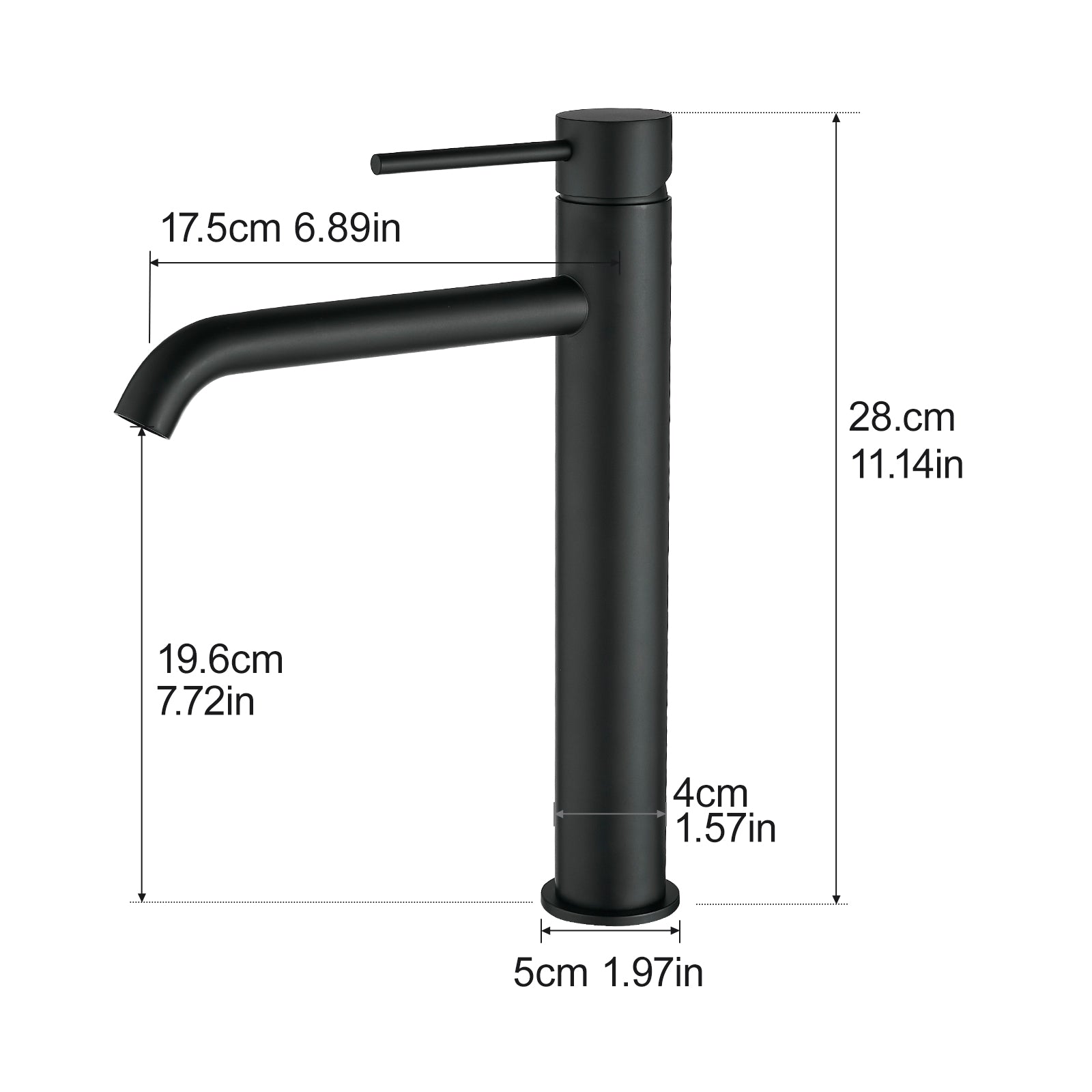 Black Tall Bathroom Faucet Black Faucet for Bathroom Sink, Single Hole Bathroom Faucet Modern Single Handle Vanity Basin Faucet