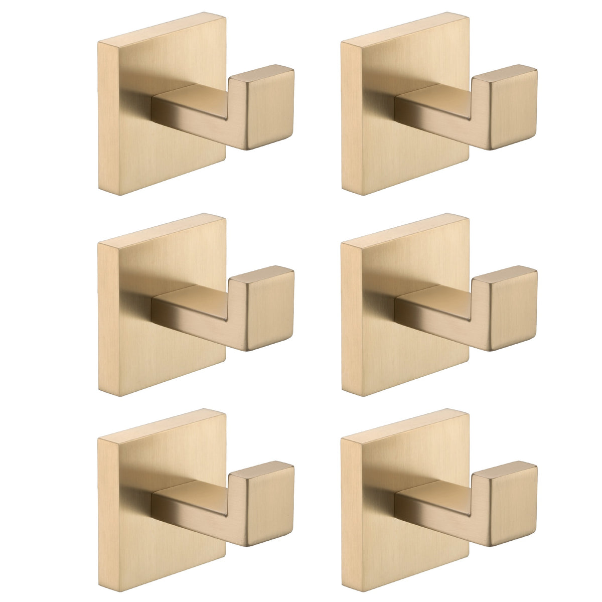 6 Pack Wall-Mounted Stainless Steel Bathroom Towel Hooks/Coat Hooks for Bathroom, Bedroom, Kitchen