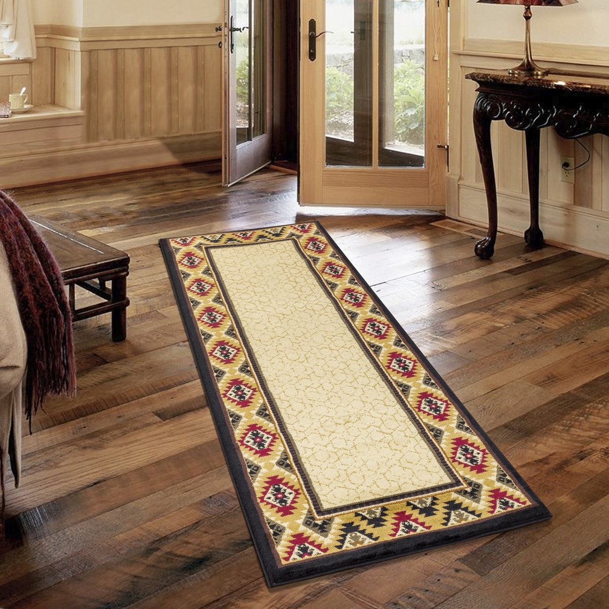 Tribes GC_YLS4007 Cream 2 ft. 7 in. x 7 ft. 3 in. Southwest Area Rug