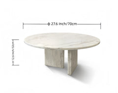 White natural marble coffee table, small table,living room table, natural stone,Ø27.6 h12.6 Inch/Ø70 h32 cm, genuine marble, real marble