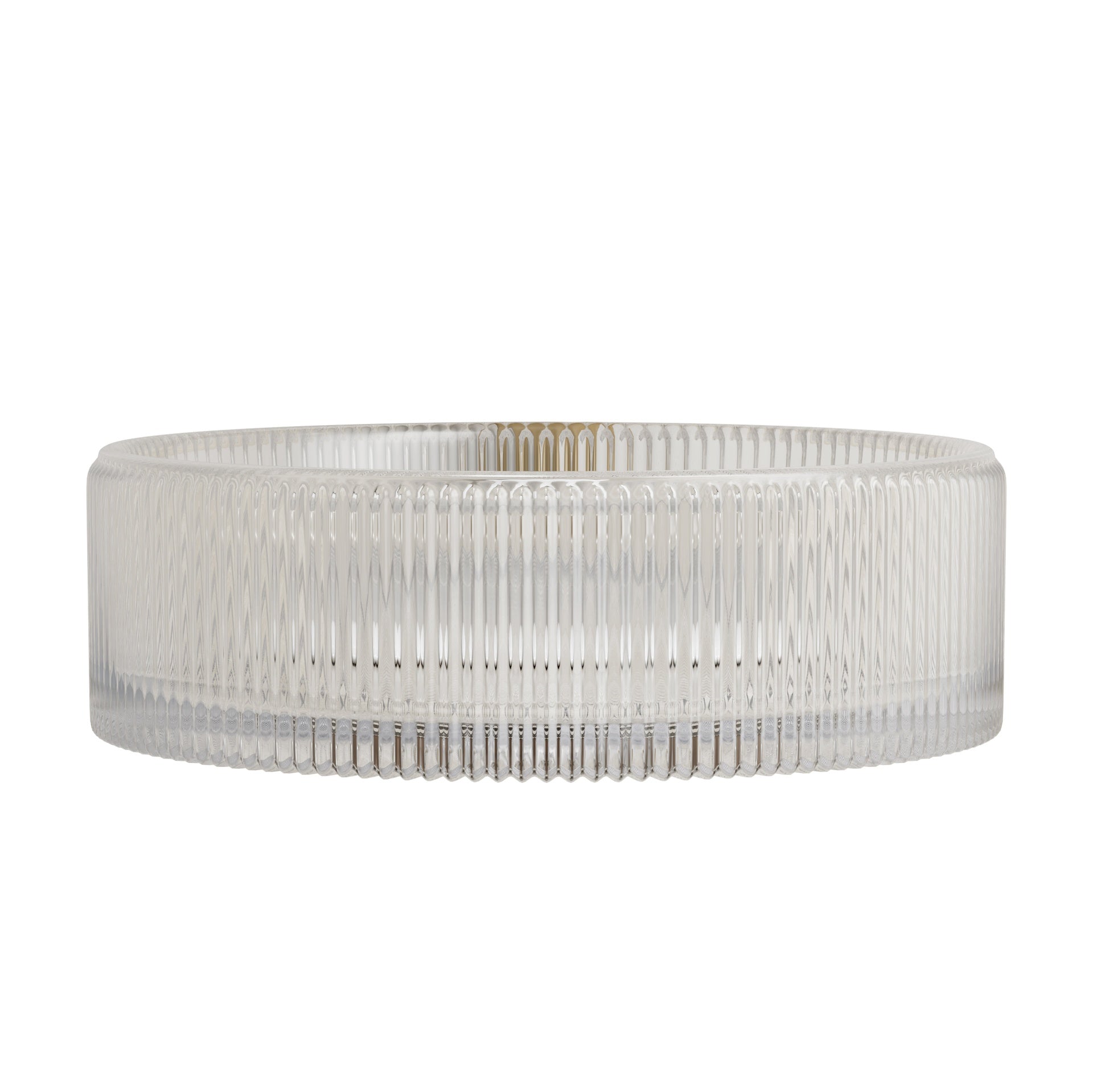 SONNY 14'' Bathroom Round Crystal Glass Sink without Faucet, Transparent