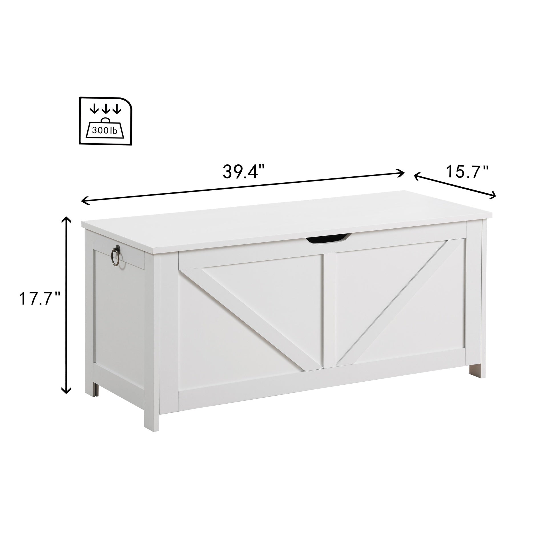 Storage Chest,Storage Bench,Retro Toy Box Organizer ,Entryway Storage Bench with 2 Hinges,Easy Assembly,White