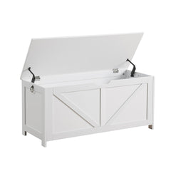 Storage Chest,Storage Bench,Retro Toy Box Organizer ,Entryway Storage Bench with 2 Hinges,Easy Assembly,White
