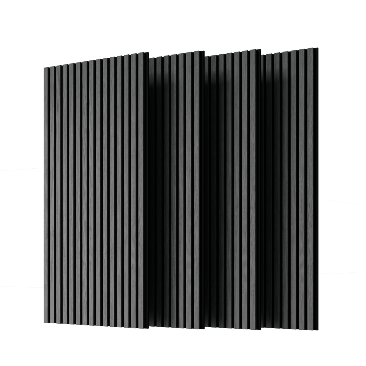 Wood Panels for Wall Slat Wall Panels, 4PC Wood Slat Acoustic Panels for Wall and Ceiling - 3D Fluted Sound Absorbing Panel with Three Sides Fully Wrapped on  Wood Finish -45.27''X23.62''(GRAY)