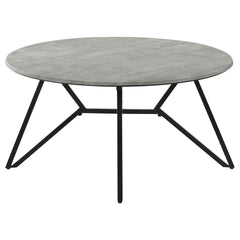 Garfield Cement 3-piece Round Coffee and End Table Set