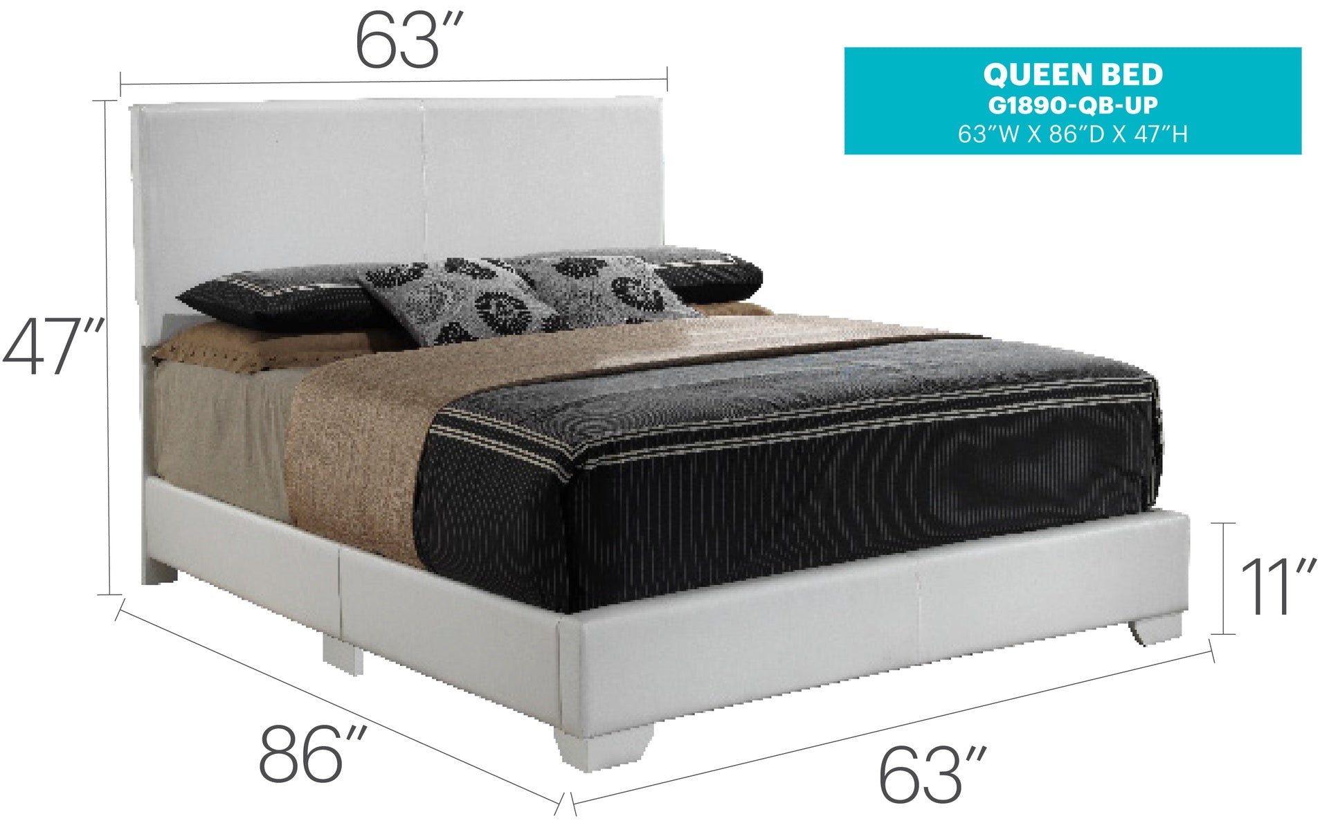 Elegant White Platform Bed For Relaxed Spaces