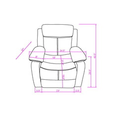 Blanche Grey Glider Recliner with LED