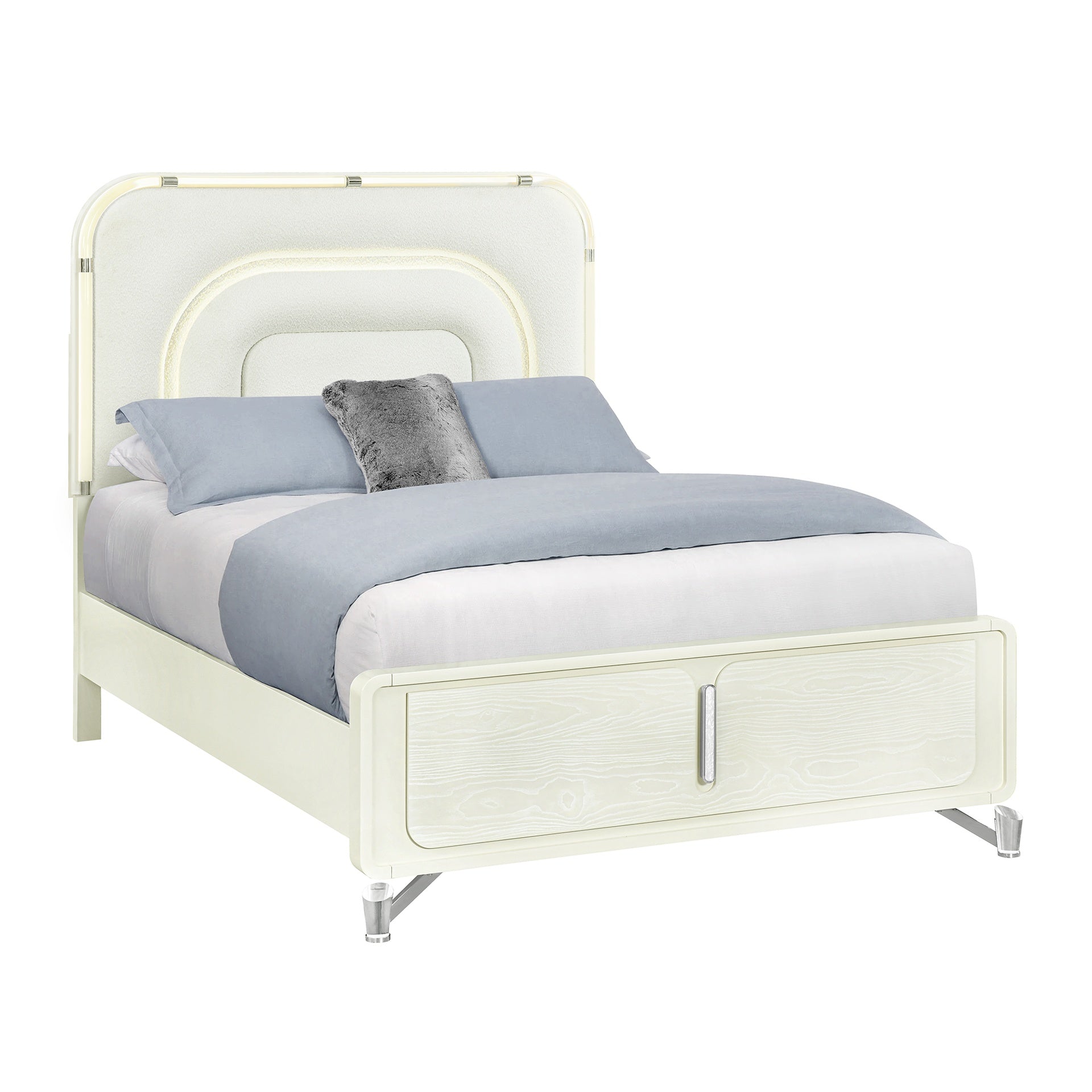 Nora Beige Queen Bed With LED