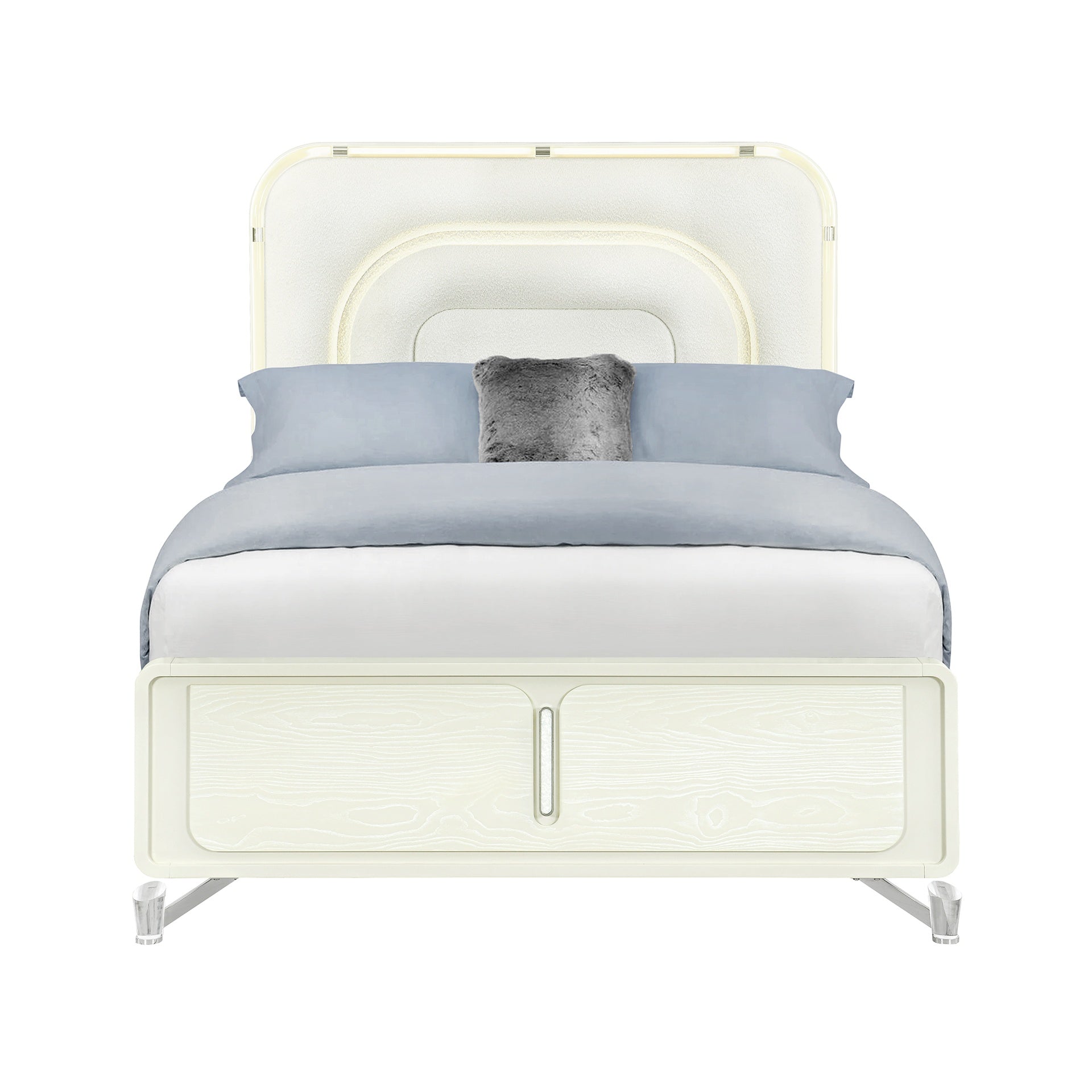 Nora Beige Queen Bed With LED