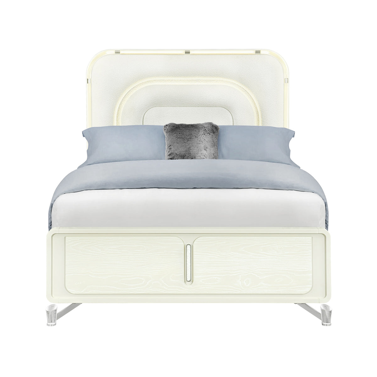 Nora Beige Queen Bed With LED