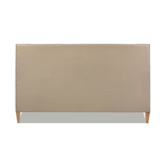 Haley Upholstered Cane-Back Platform Bed, King, Antique White Polyester