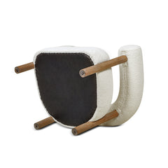 Fuji 37" Mid Century Modern Barrel Accent Arm Chair, Ivory White Boucle