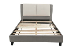 Modern Style 1pc Eastern King Size Bed Set Plastic Legs Two Tone Upholstered Headboard Bedroom Furniture