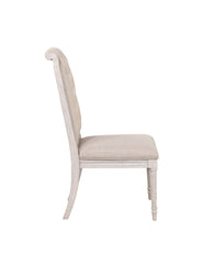 Wynsor Fabric & Antique Champagne Finish Side Chair(Set of 2)