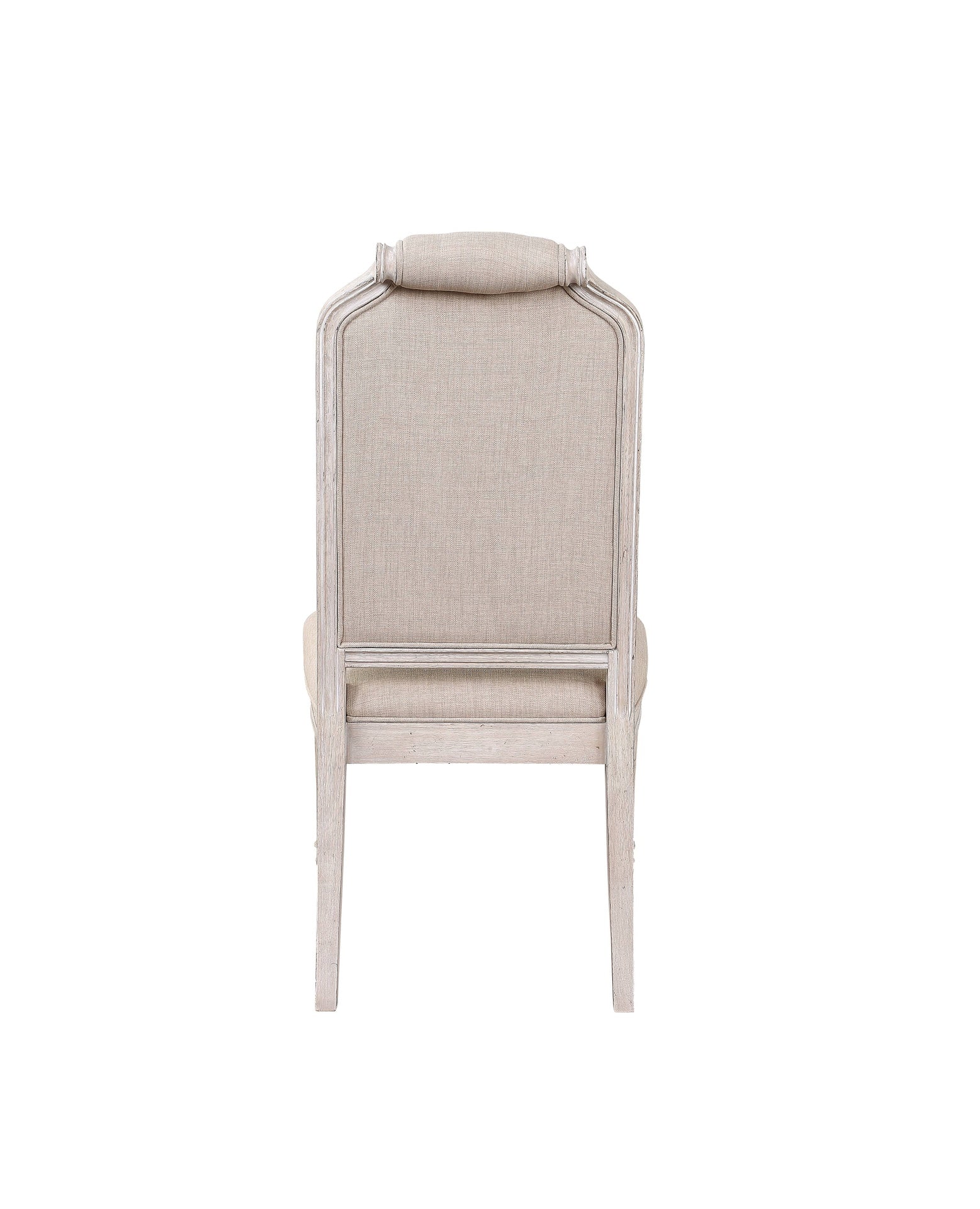 Wynsor Fabric & Antique Champagne Finish Side Chair(Set of 2)