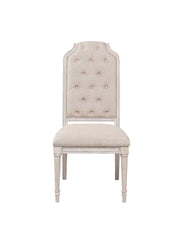 Wynsor Fabric & Antique Champagne Finish Side Chair(Set of 2)
