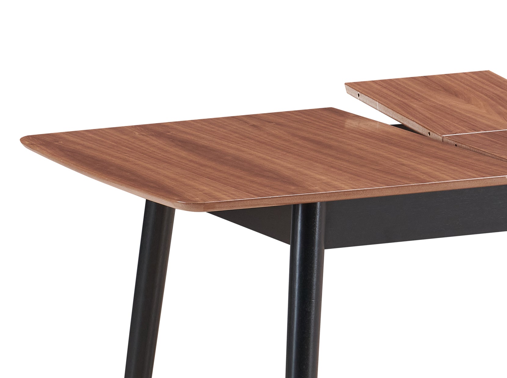Lanae Natural & Black Finish Dining Table (Extension Bufferfly Leaf)