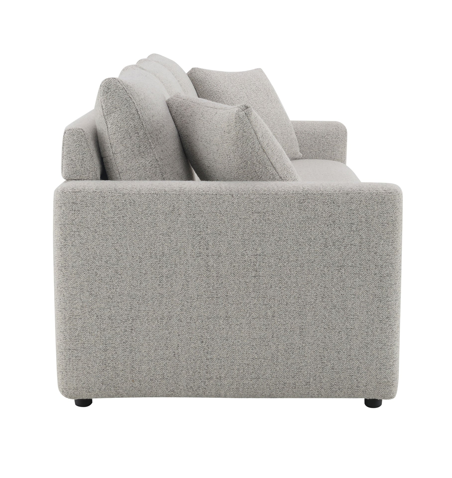 Connie Beige Boucle Sleeper Sectional Sofa w/ 2 Toss Pillows