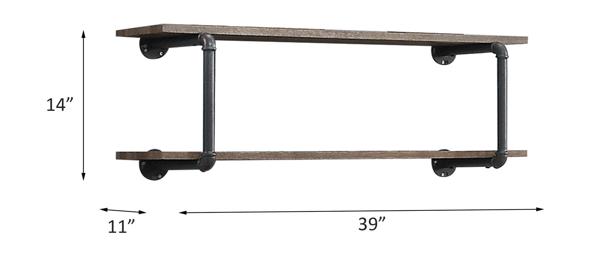 Brantley Antique Oak & Sandy Gray Finish Wall Rack
