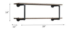 Brantley Antique Oak & Sandy Gray Finish Wall Rack