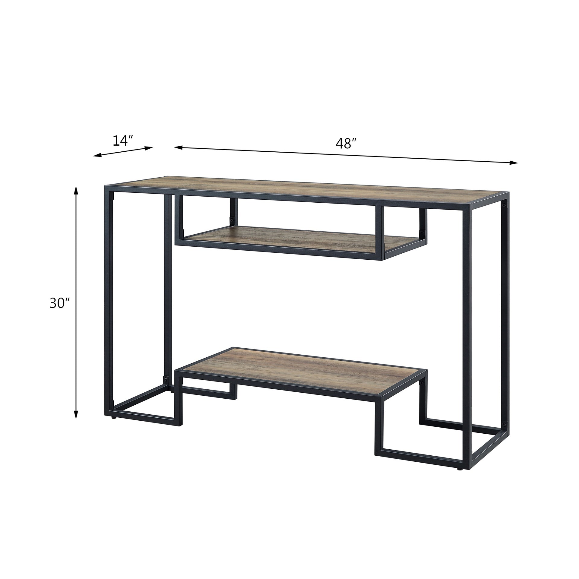 Idella Rustic Oak & Black Finish Sofa Table