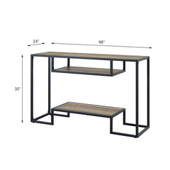 Idella Rustic Oak & Black Finish Sofa Table