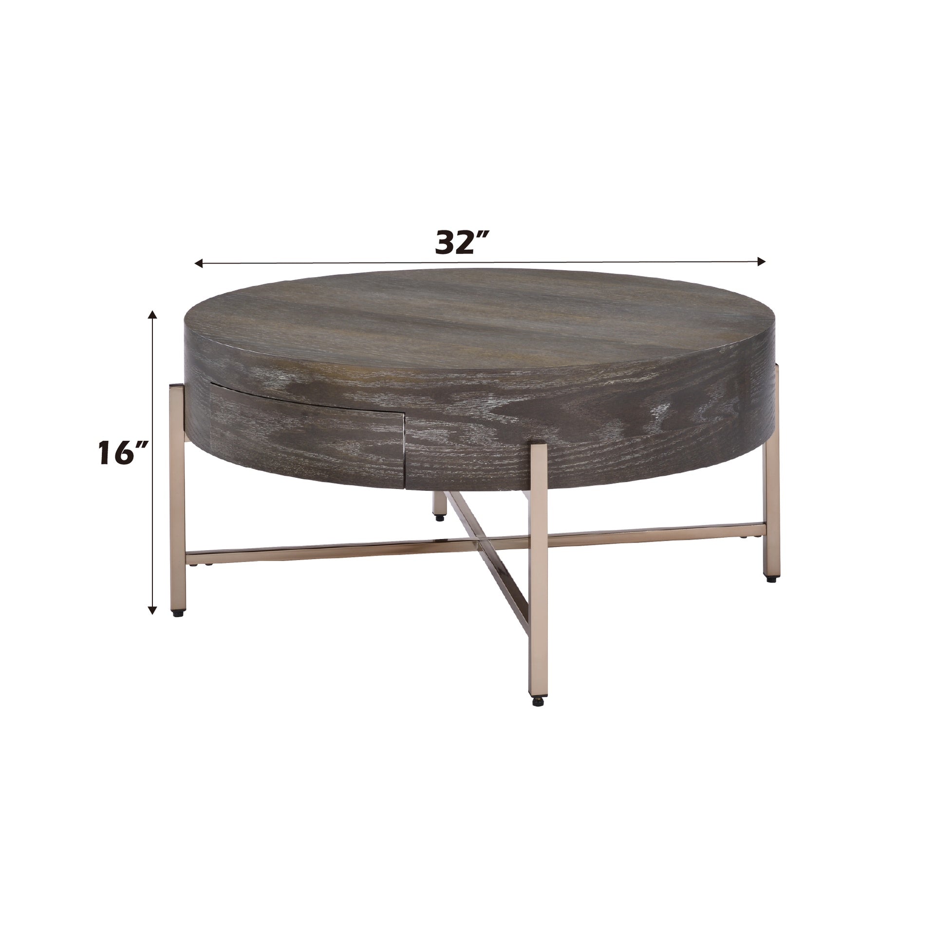 Weyton Light Brown & Champagne Finish Coffee Table