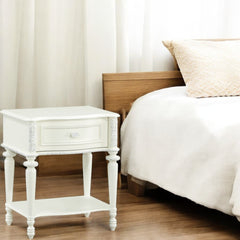 Dorothy Ivory Finish Nightstand W/1 Drawer