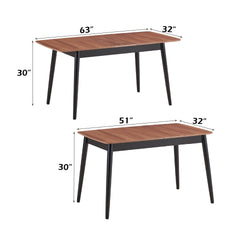 Lanae Natural & Black Finish 5 Pcs Dining Room Set