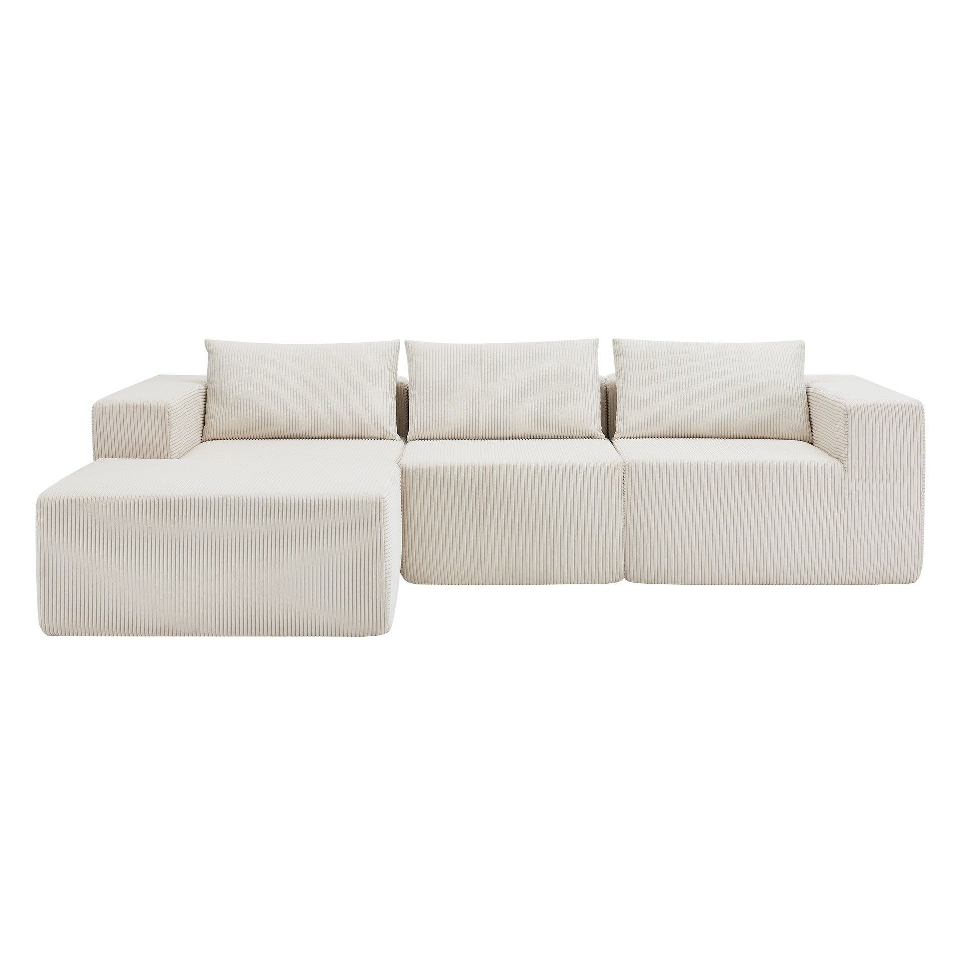 107" Compressed Sectional Sofas (Beige)
