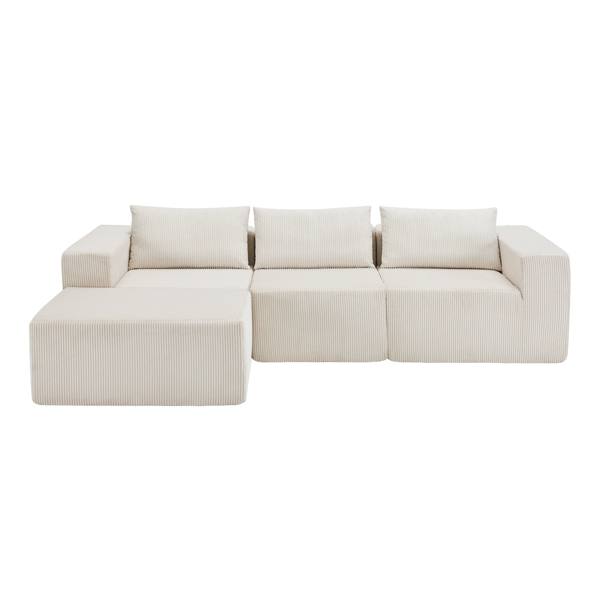 107" Compressed Sectional Sofas (Beige)